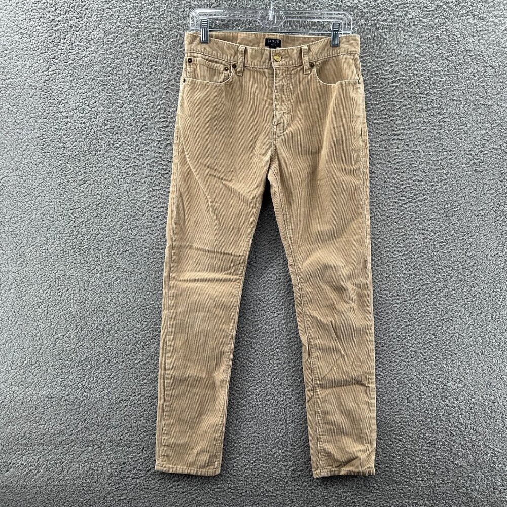 J.Crew Flex Corduroy Pants Mens 29 X 30 Slim Straight Leg Tan Preppy Chino *